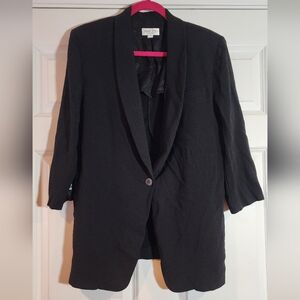 Tamotsu Black Single Button Blazer Jacket Approx 21.5in Pit To Pit 28in Length